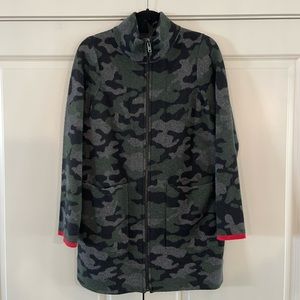 Anthropologie Camo and Pink Sweater Jacket